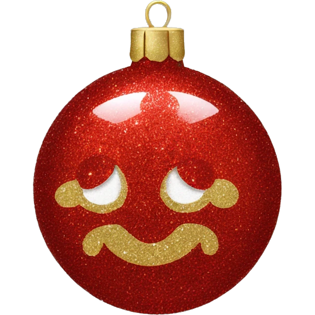 Red glitter Christmas bauble emoji