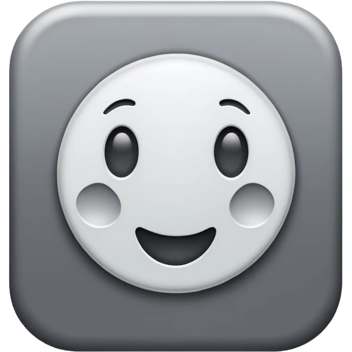 White gray botton emoji