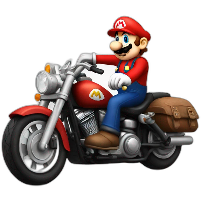Mario on a Harley Davidson emoji