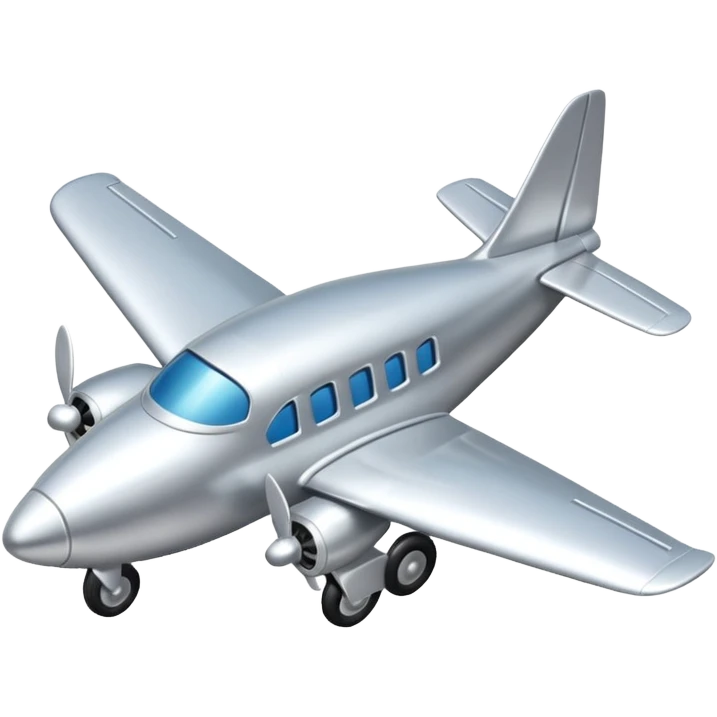 all silver toy plane emoji