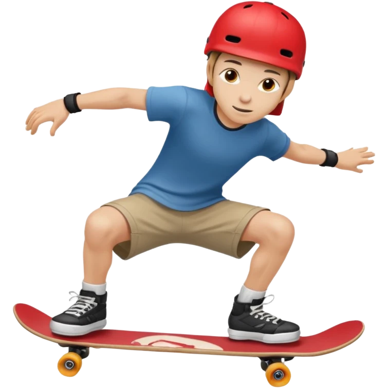 skater with skateboard and red helmet emoji