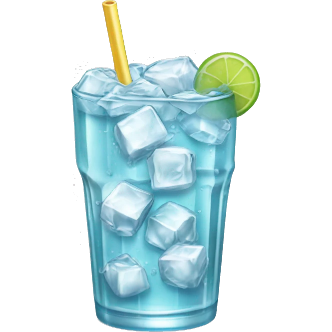 refreshing soda with ice cubes emoji