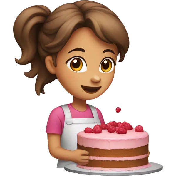 Girl making a cake emoji