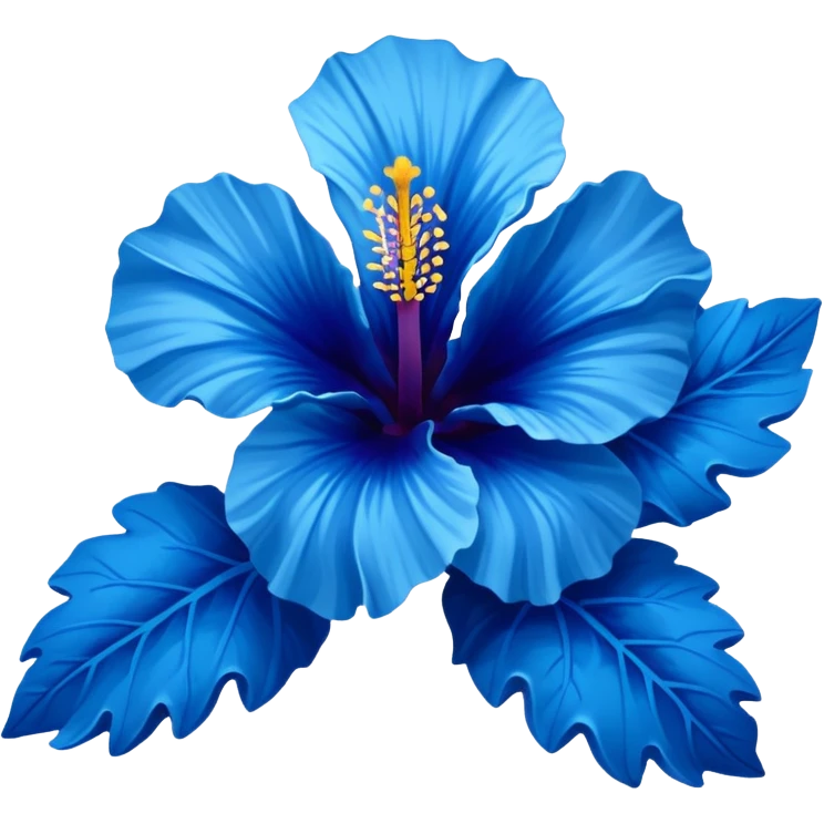blue hibiscus flower with shades of blue  emoji