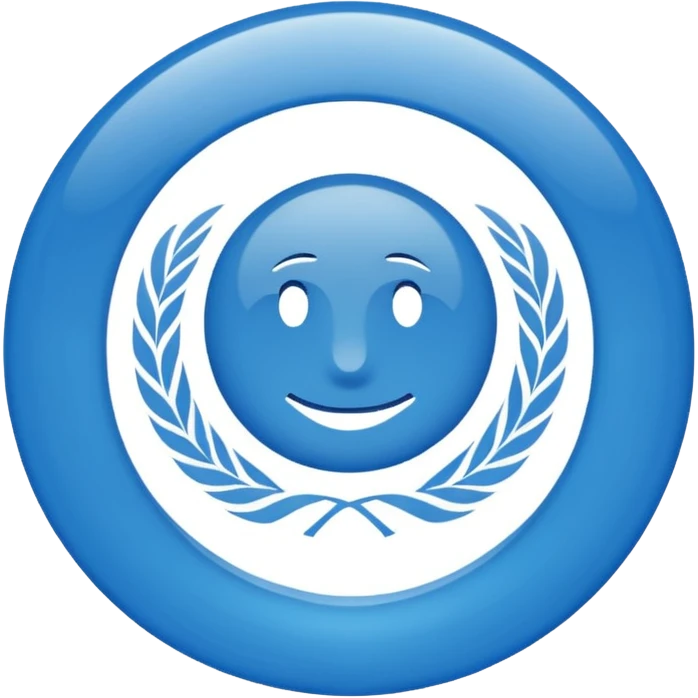 Un rond bleu avec le logo valide emoji