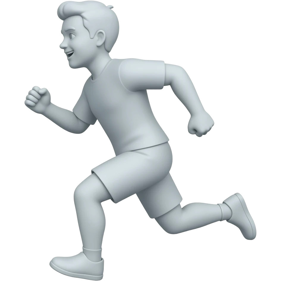 white silhouette running happily fast emoji