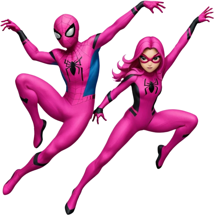 spider man and spider women pink emoji