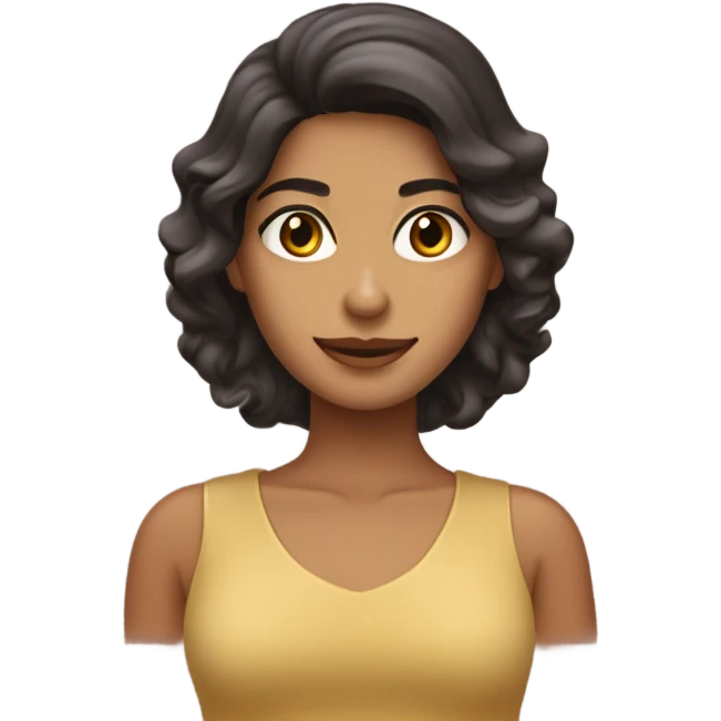 morena clara con pelo castaño claro emoji