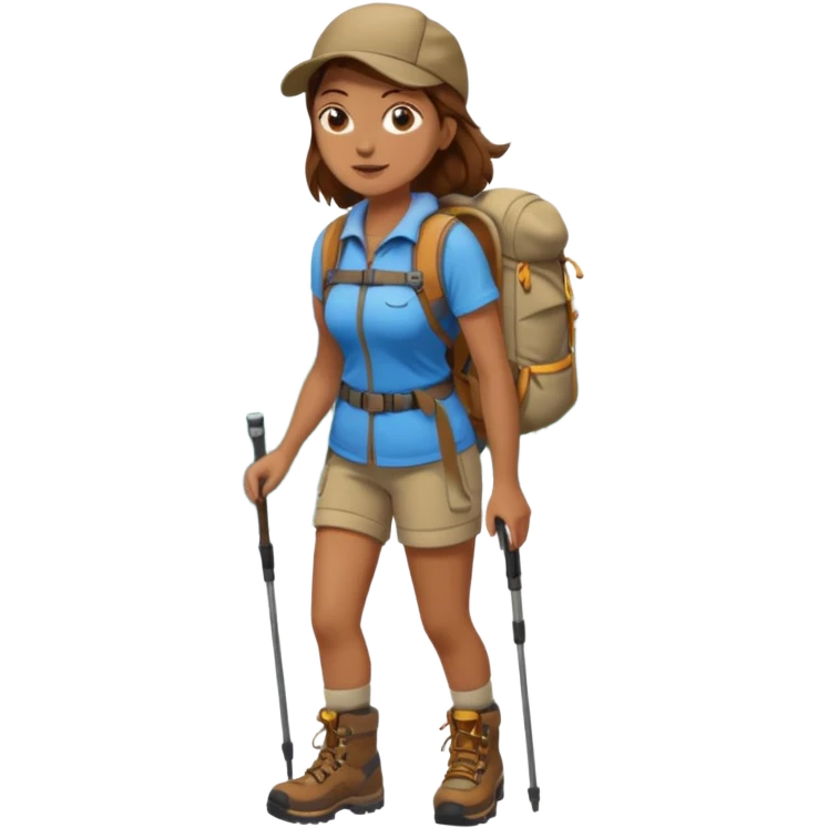 woman hiking  brown hair emoji