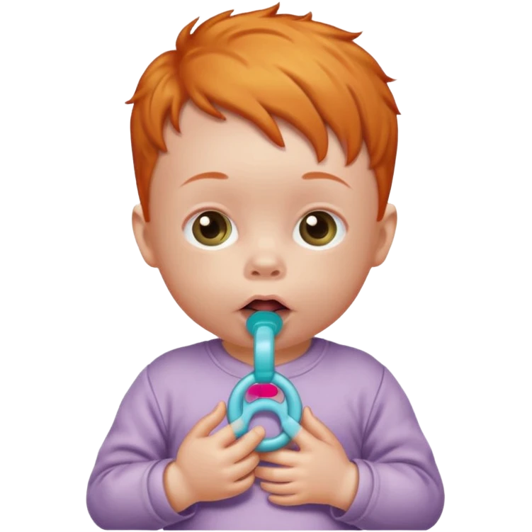 newborn ginger with pacifier no hands emoji
