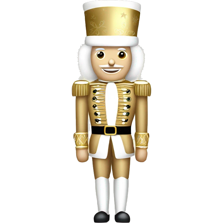 Gold beige and white Christmas nutcracker emoji