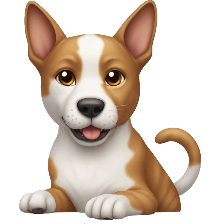 Cat and a dog playing together  emoji