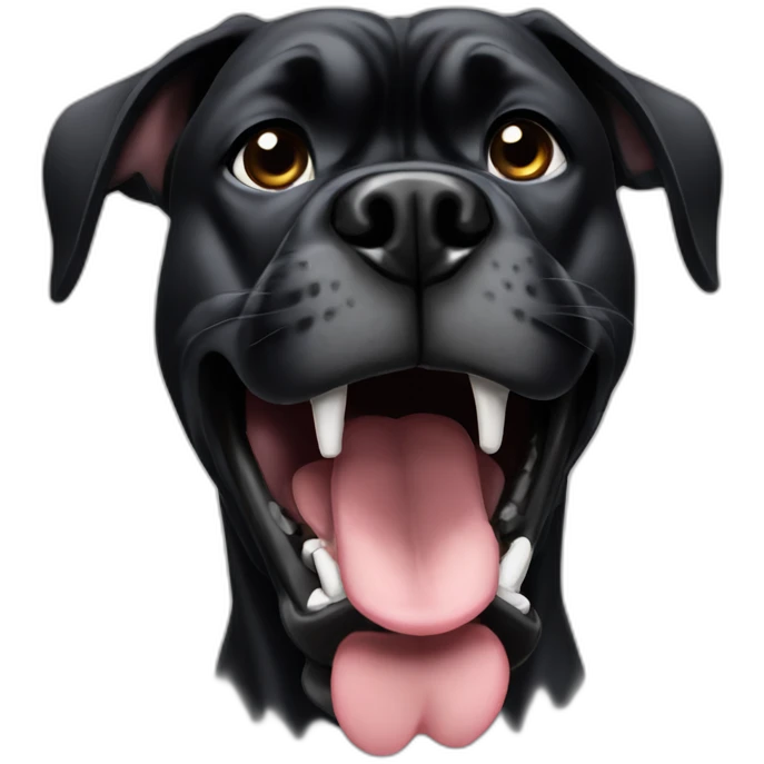 black boxer dog profile with huge underbite emoji
