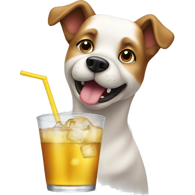 dog with drink emoji