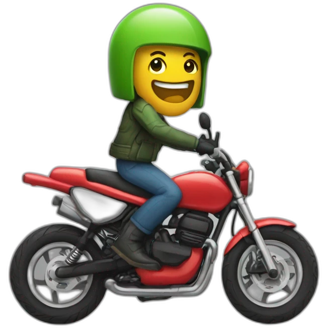 Un concombre sur une moto emoji