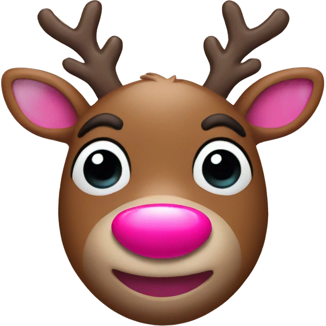rudolph with a pink nose emoji