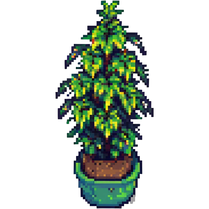planta com espinhos, estilo pixel art emoji