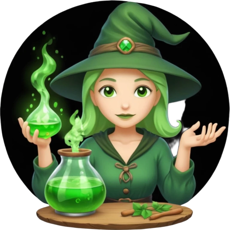 green witch cooking potion emoji