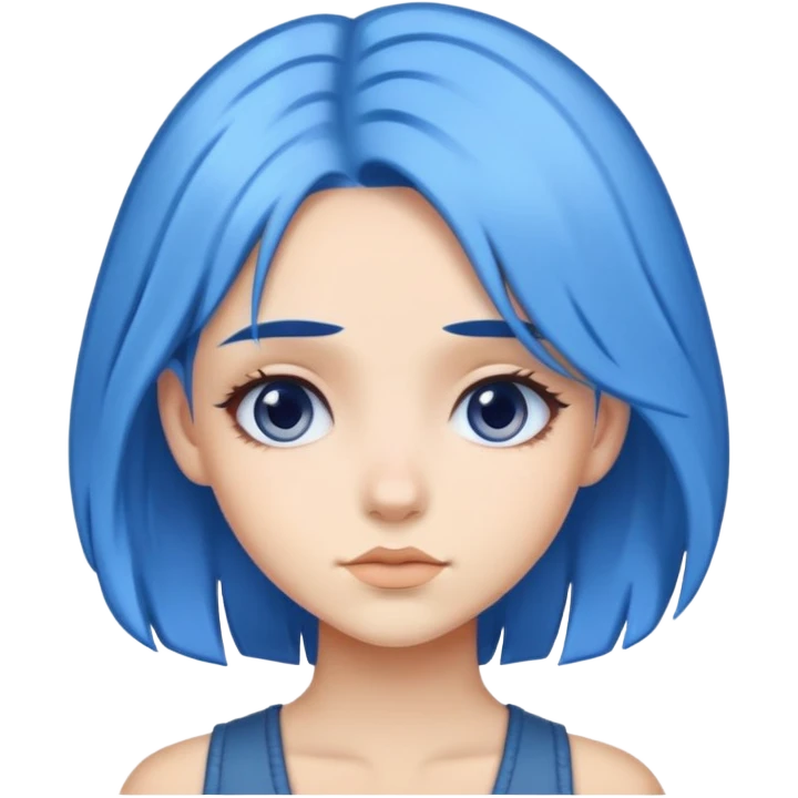 Chica pelo azul emoji