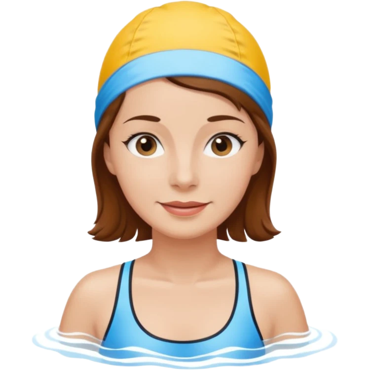 a femela swimming coach with shoulder lengt brown hair and a friendly face - a little older early 50s emoji