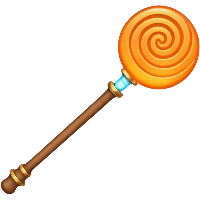 magic wand with orange magic wave emoji