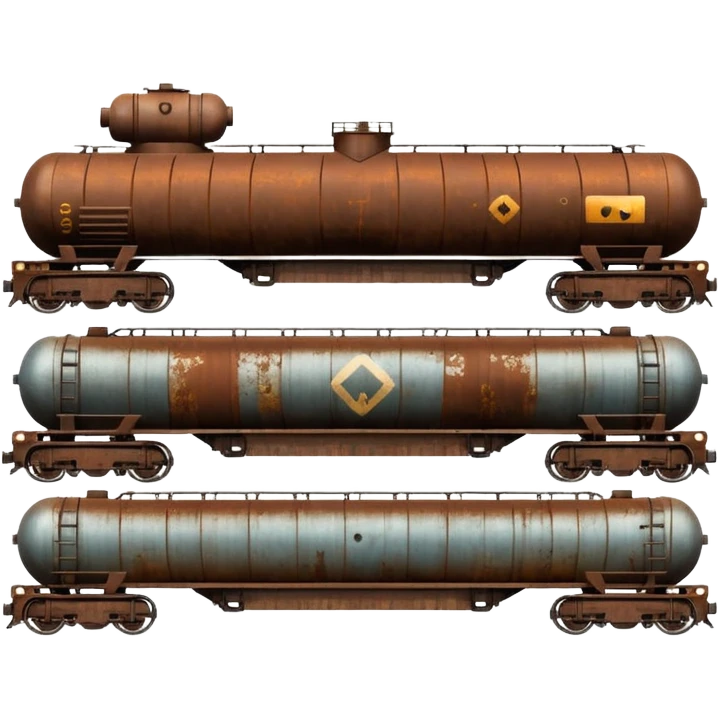 a long train with tank cars emoji
