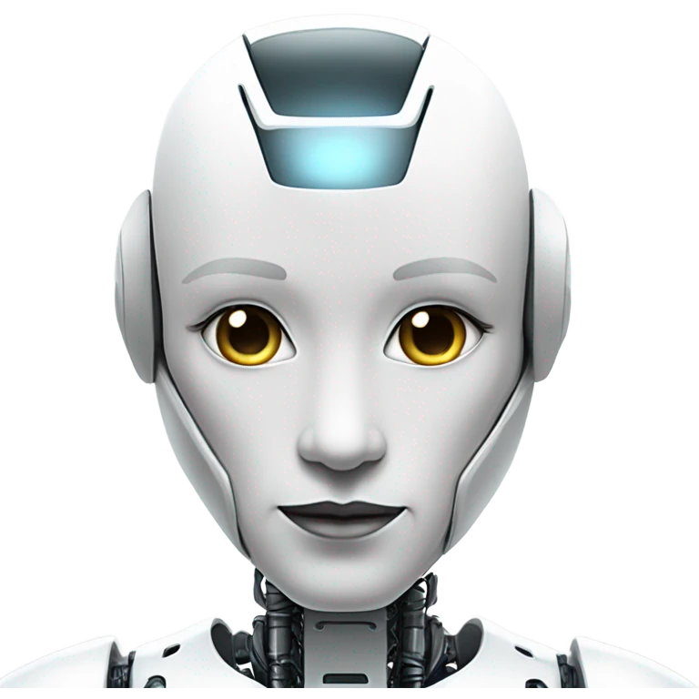 Humanoid robot wearing a white cybernetic suit emoji