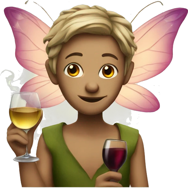 fairy with cigarette and wine emoji