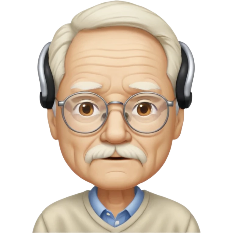 Old man with glasses and long white pony tail emoji