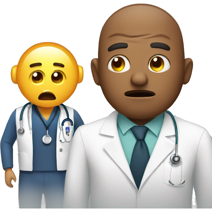 scared man with doctor emoji
