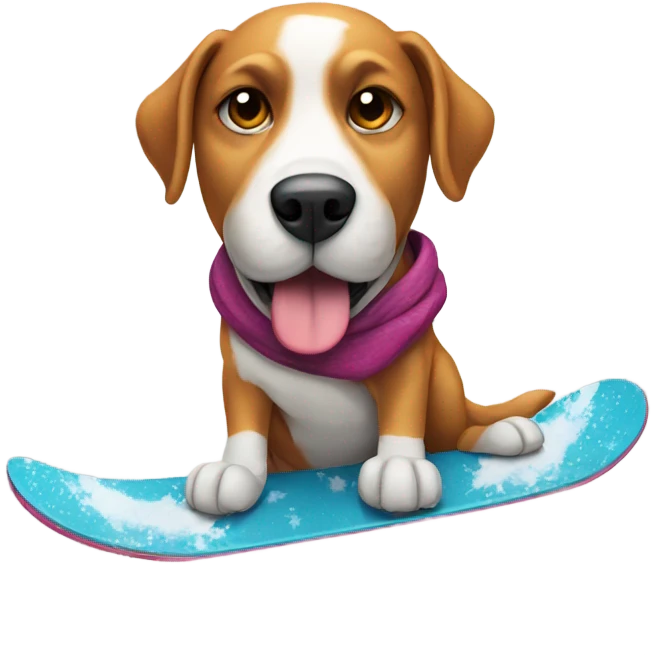 Dog with snowboard  emoji
