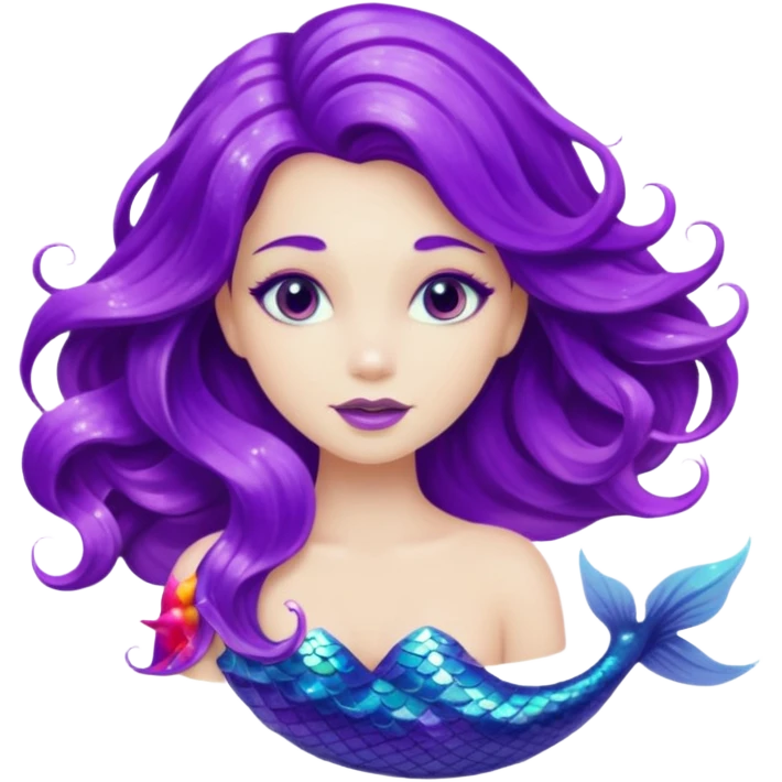 glitter purple mermiad emoji