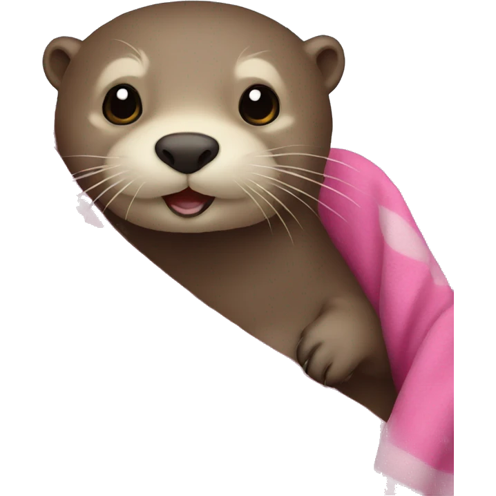 Otter with a pink blanket  emoji
