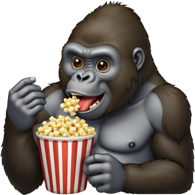 Gorilla eating popcorn emoji