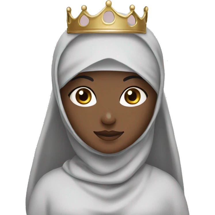 niqabi muslim girl with hijab crown  emoji