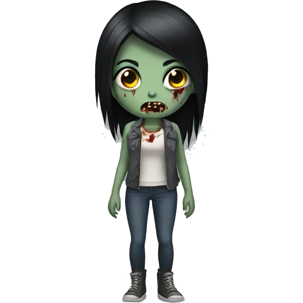 girl zombie with black hair emoji
