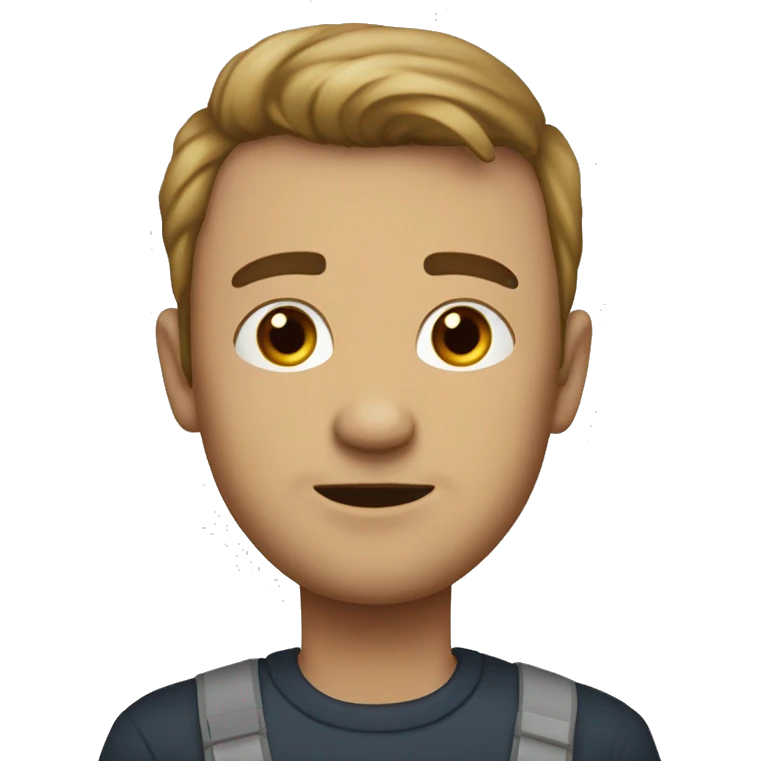 мужчина показывает напряжённый бицепс в зеркале emoji