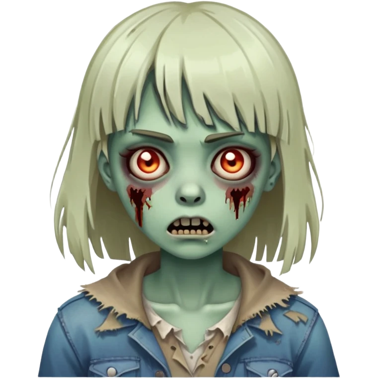 zombie girl with bangs emoji