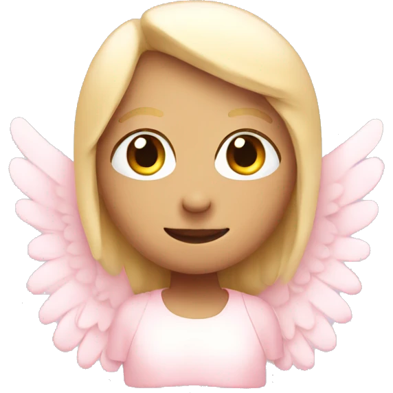Light pink emoji with angel wings emoji
