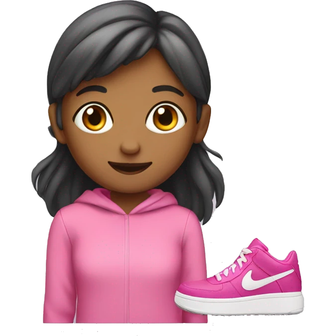 a girl wearing pink trainers emoji