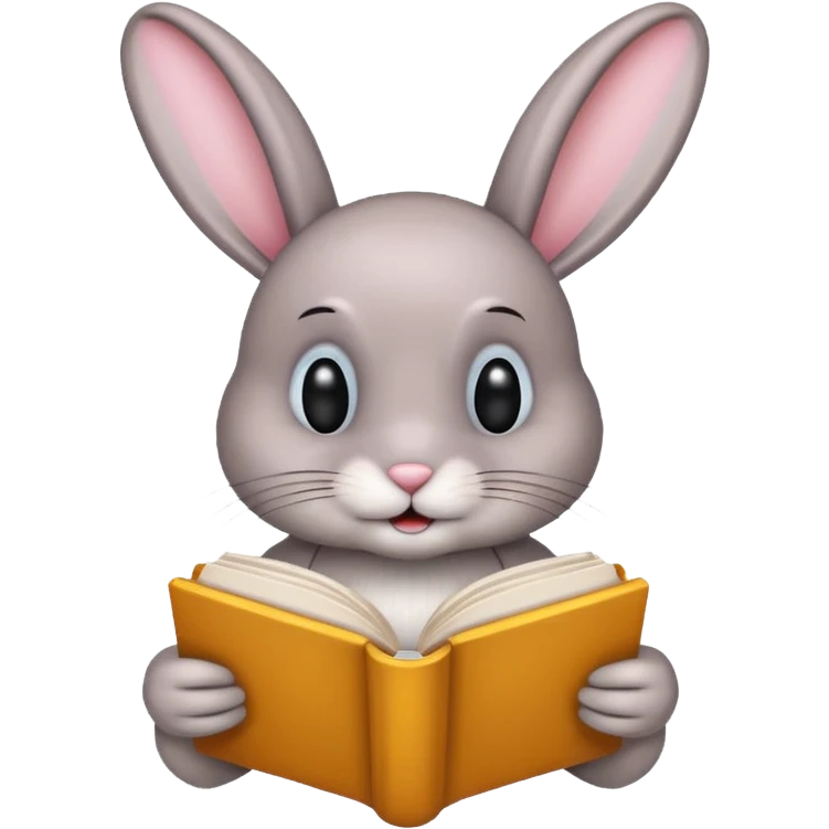 bunny reading book emoji