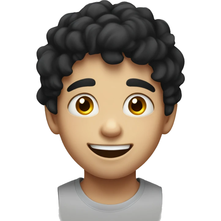 My Little Brother, A Crazy 6 Year Old With A Crazy Happy Face, Black Hair, And White Skin emoji