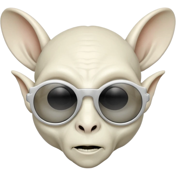 White alien with huge ears and sunglasses  emoji