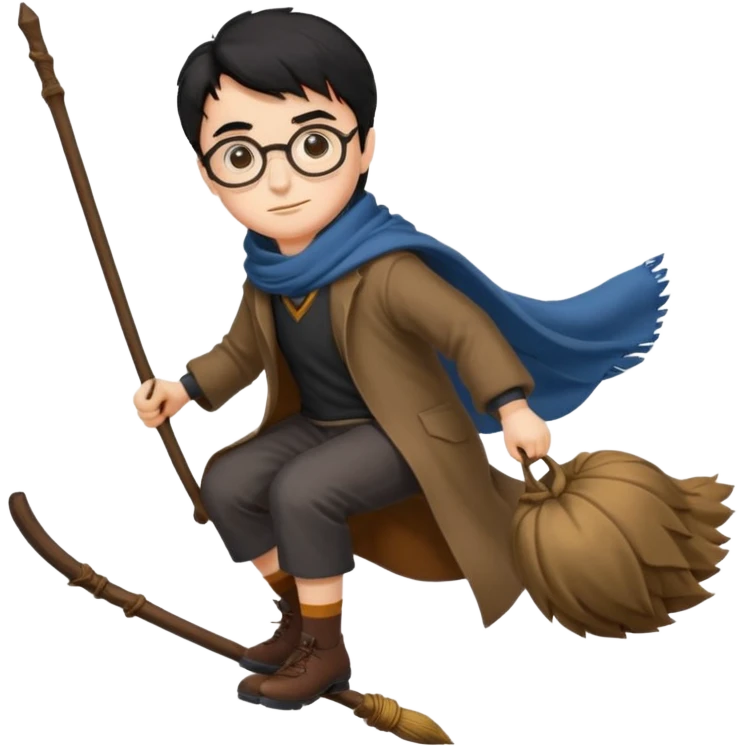 Harry potter riding on a broomstick emoji
