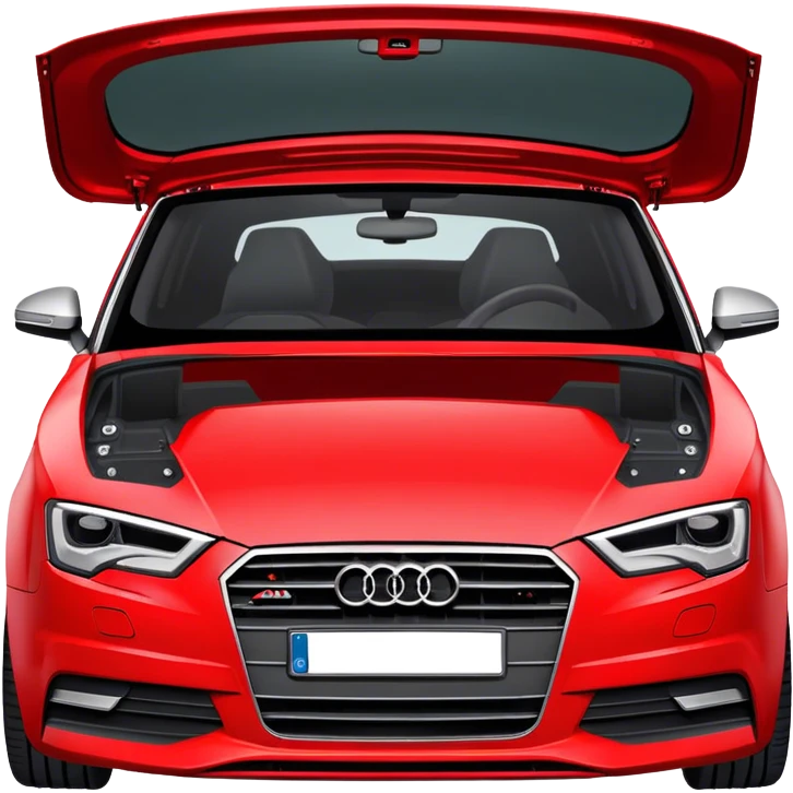 Red Audi A3 2014 no back doors emoji