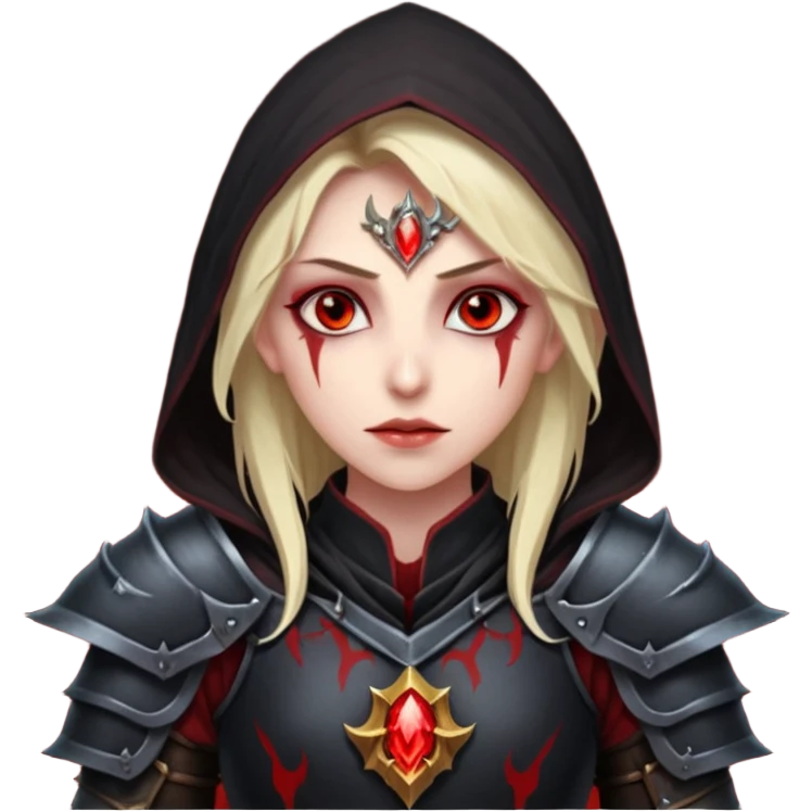 Blood elf deathKight glowing red eyes all clocked in darkness  emoji