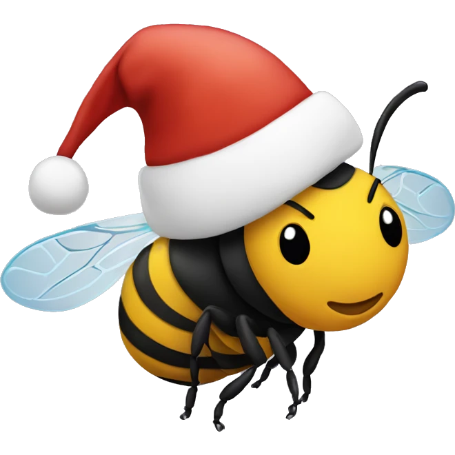 Bee with Santa hat emoji