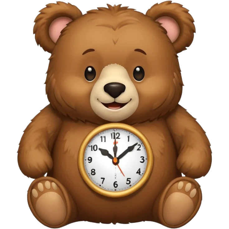 Cute clock bear emoji