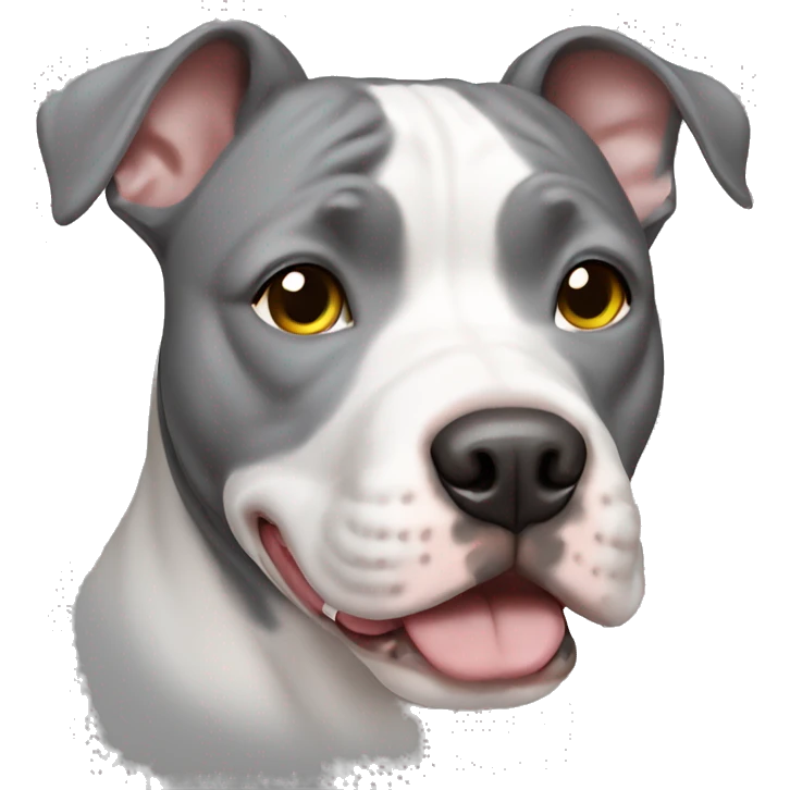 Gray and white pitbull emoji
