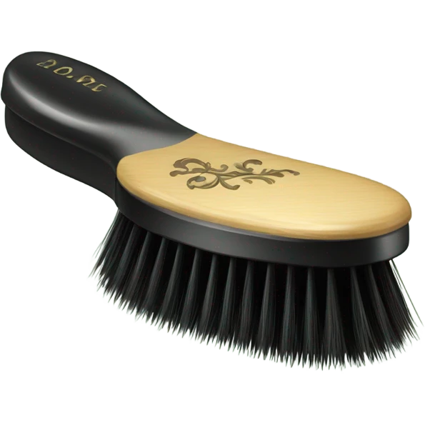 vintage rococo black hair brush emoji